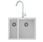 Blackstone ARİZONA Beyaz Granit Evye Dominox MALTA NEO Bianco Batarya Set
