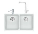 Franke Maris Mrg 120-35-35 Bianco Granit Eviye + Active Plus Doccia 2.0 Armatür + Comfort Sıvı Sabunluk Üçlü Set
